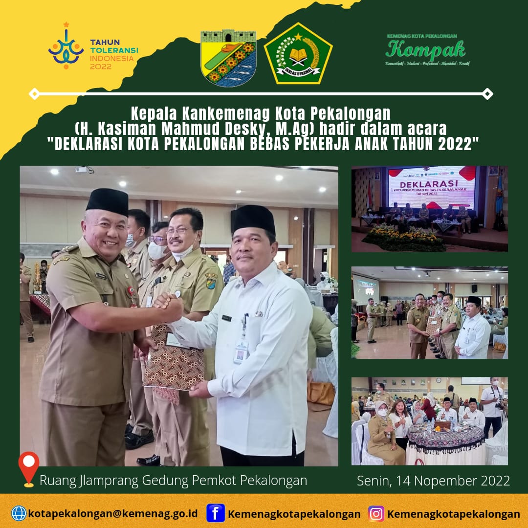 Deklarasi Kota Pekalongan Bebas Pekerja Anak Tahun 2022