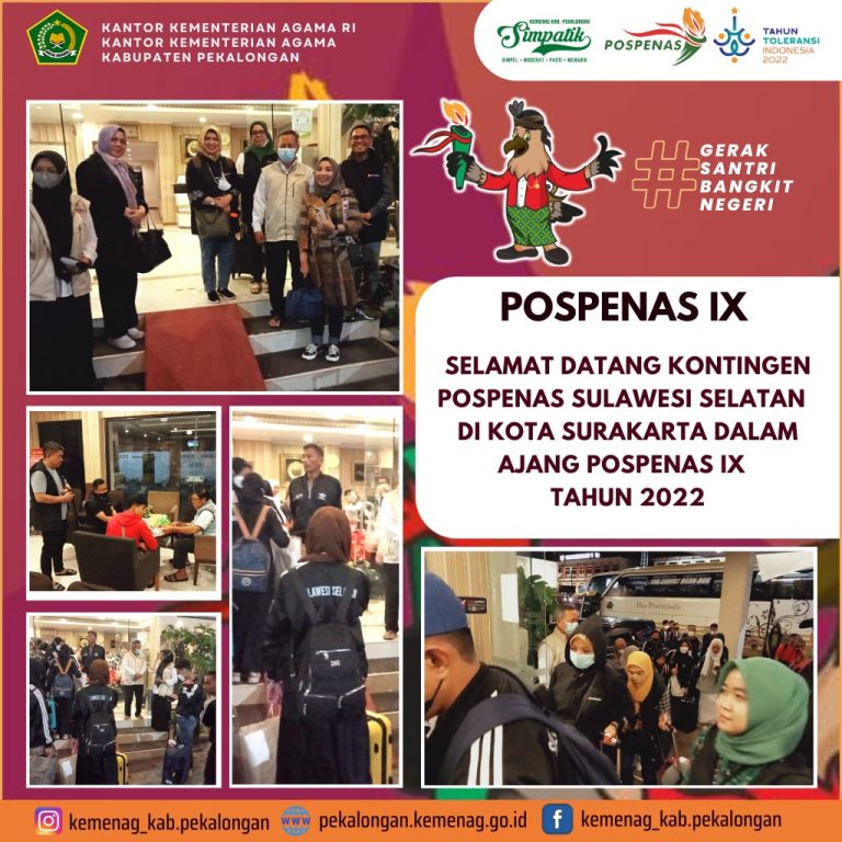 Kemenag Kab. Pekalongan Ucapkan Selamat Datang KOntingen Sulawesi Selatan