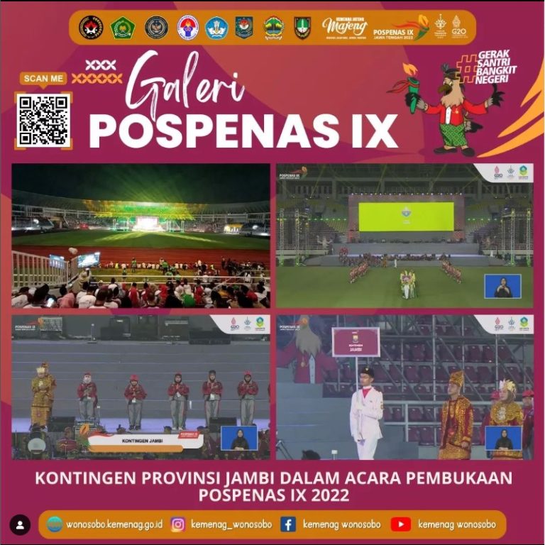 Meriah, Kontingen Jambi Ikuti Defile 34 Kontingen Pospenas IX se Indonesia