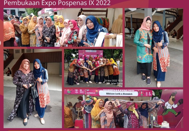 Berbusana Batik, Sri Astutik Farid Hadiri Pembukaan Pospenas Expo IX