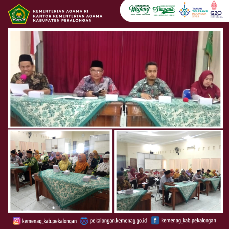 Koordinasi Persiapan Pelaksanaan Bantuan Kepengurusan Kelompok Kerja KKM, MGMP, KKG Madrasah (KKGTK) Di lingkungan Kankemenag Kab. Pekalongan Tahap II Tahun 2022