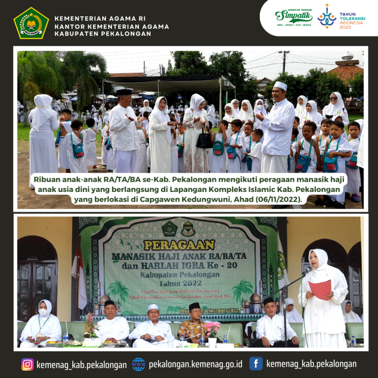 Ribuan Adik RA/TA/BA Se-Kab. Pekalongan Ikuti Manasik Haji