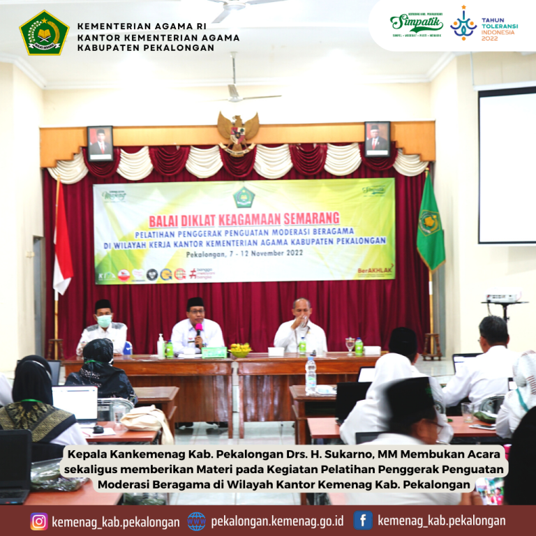 Pelatihan Penggerak Moderasi Beragama Di Kantor Kementerian Agama Kabupaten Pekalongan
