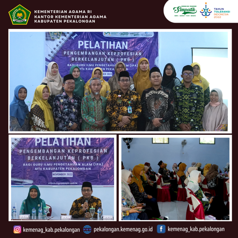 Pokja MTs Kabupaten Pekalongan Selenggarakan Pelatihan Pengembangan Keprofesian Berkelanjutan (PKB) Bagi Guru Ilmu Pengetahuan Alam