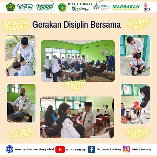 Wujudkan Kedisiplinan, MTsN 1 Rembang Gelar Sidak