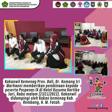 Kakankemenag Kawal Kakanwil Bali Berikan Motivasi kepada Peserta Pospenas