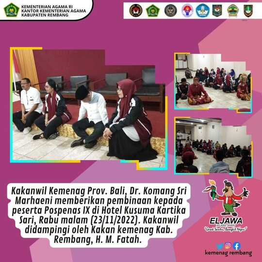 Kakankemenag Kawal Kakanwil Bali Berikan Motivasi kepada Peserta Pospenas