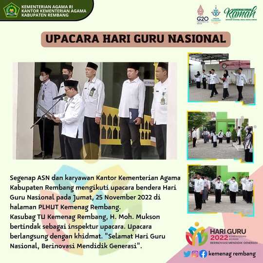 ASN Kemenag Haru Nyanyikan Lagu Hymne Guru dan Terima kasihku Guruku