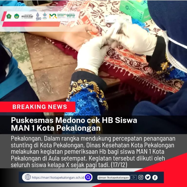 Pemeriksaan Hb Bagi Siswa MAN 1 Kota Pekalongan