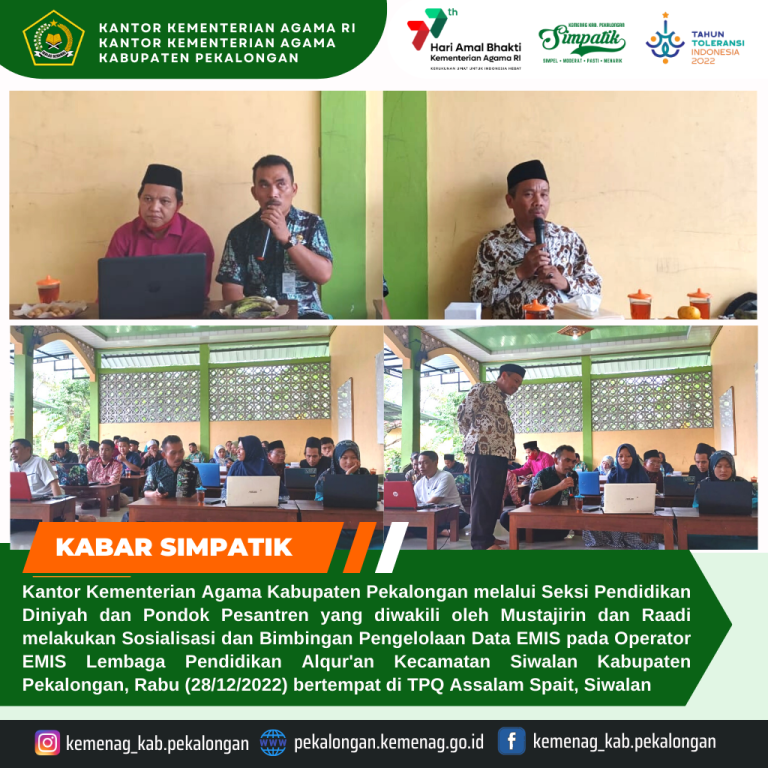 Untuk Keberlasungan LPQ, Seksi PD Pontren Gelar Bimtek Updating Emis