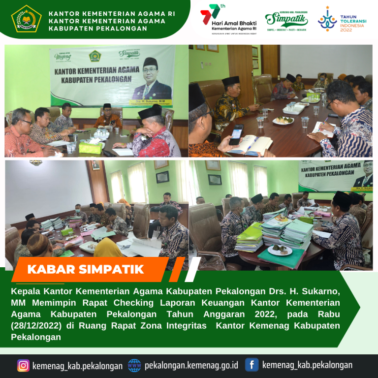 Rapat Koordinasi Checking Laporan Keuangan Tahun Anggaran 2022