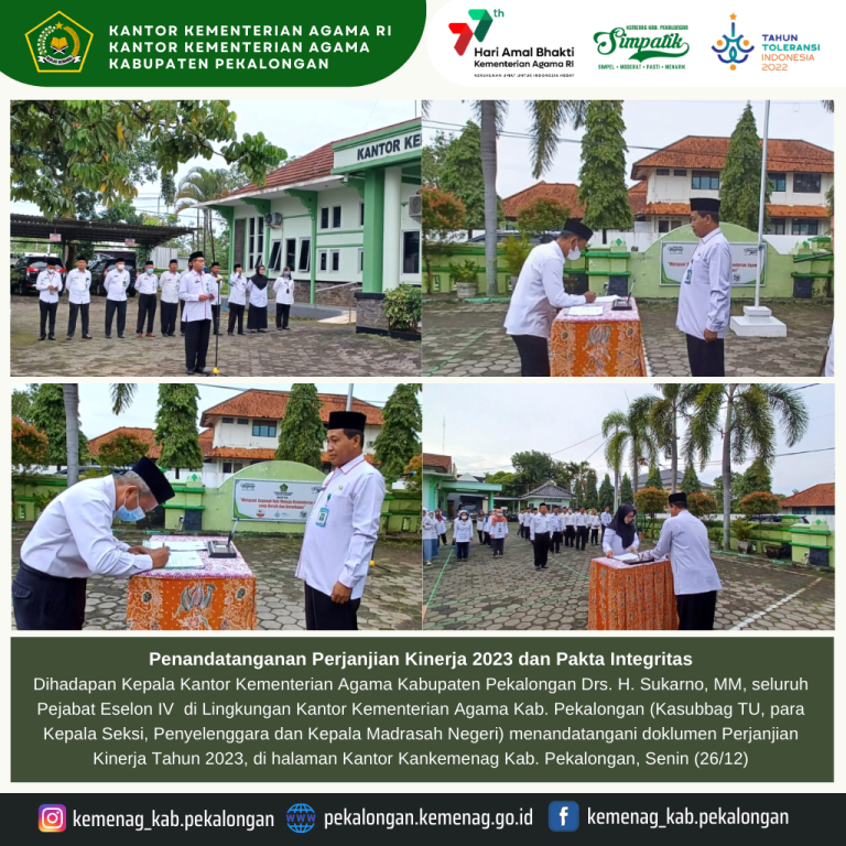 Penandatanganan Perjanjian Kinerja & Pakta Integritas 2023 Kemenag Kab. Pekalongan