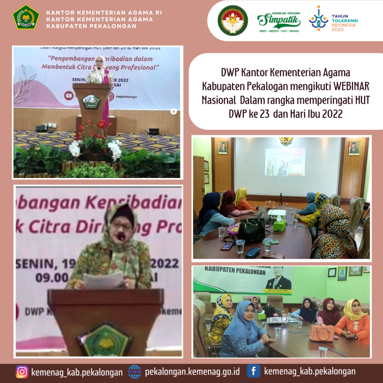 Ketua  Dan Pengurus DWP Kemenag Kabupaten Pekalongan Hadiri Webiner Nasional