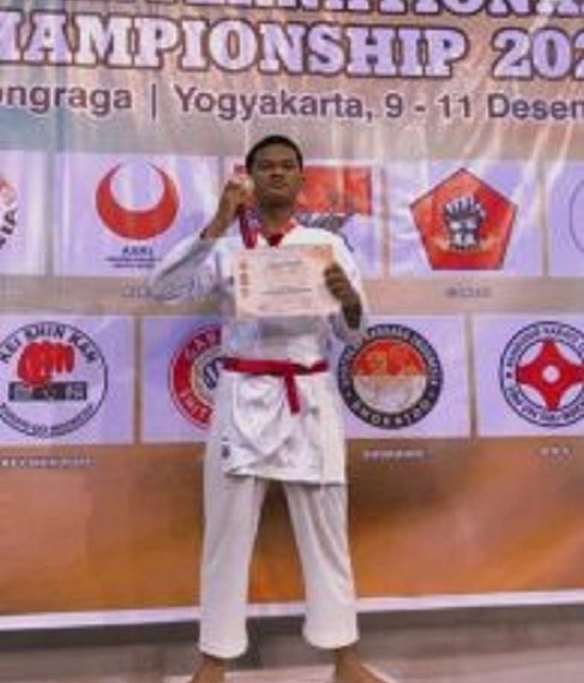 Reihan, Siswa MTsN 1 Pati Gondol Emas Karate Internasional