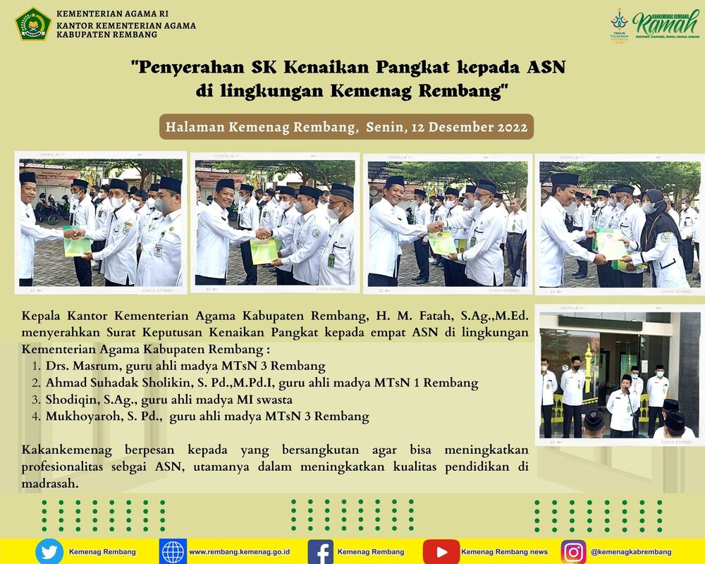 Empat ASN Guru Ini Terima SK Kenaikan Pangkat