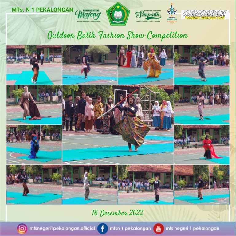 Kembangkan Kreatifitas dan Tumbuhkan Rasa Percaya Diri Siswa, MTs N 1 Pekalongan Gelar Fashion Show