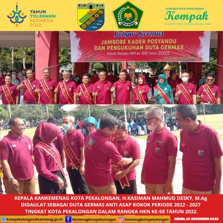 Kakankemenag Kota Pekalongan Jadi Duta Germas Masa Bakti Tahun 2022-2027