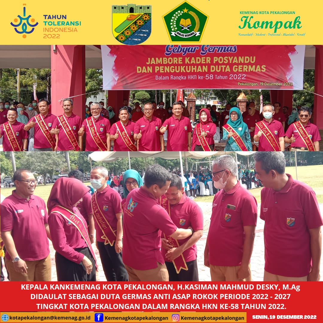 Kakankemenag Kota Pekalongan Jadi Duta Germas Masa Bakti Tahun 2022-2027