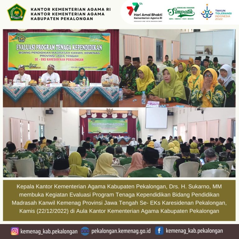 Kanwil Kemenag Provinsi Jawa Tengah Lakukan Evaluasi Program Tendik Se Eks-Karisidenan Pekalogan