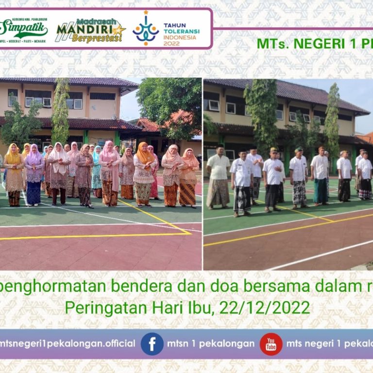 Apel Peringatan Hari Ibu 2022, Guru dan Pegawai perempuan MTs N 1 Pekalongan Kenakan Kebaya