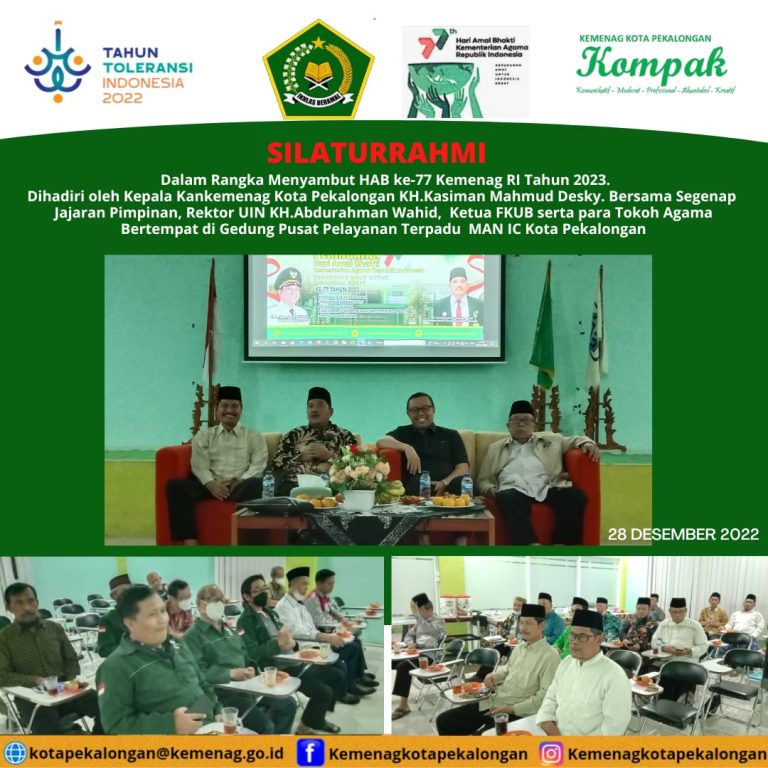 Kakankemenag Kota Pekalongan Gelar Silaturrahmi Sebagai Wujud Kerukunan Umat Untuk Indonesia Hebat
