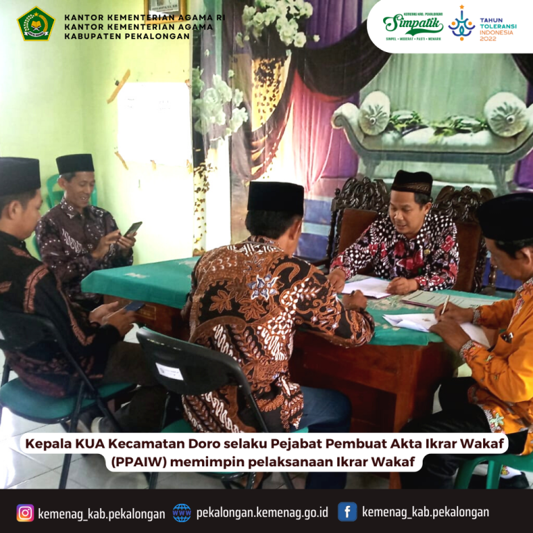 PPAIW Kecamatan Doro Pimpin Pelaksanaan Ikrar Wakaf Warga Sawangan dengan MWCNU