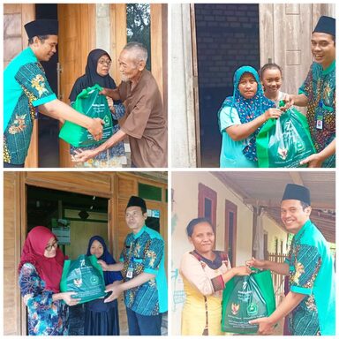 Tingkatkan Sinergitas Dengan Wali Murid, MIN 1 Rembang Salurkan Bantuan Baznas Secara Door To Door