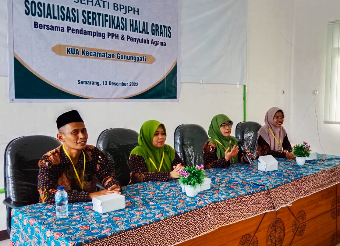 Para Penyuluh Agama Kec. Gunungpati Aktif Beserta Pendamping PPH Berkolaborasi Dalam Sosialisasi Sertifikasi Produk Halal