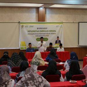 Kepala Kantor Kementerian Agama Kabupaten Boyolali,membuka workshop Kurikulum Merdeka bagi Guru MA se Kabupaten Boyolali