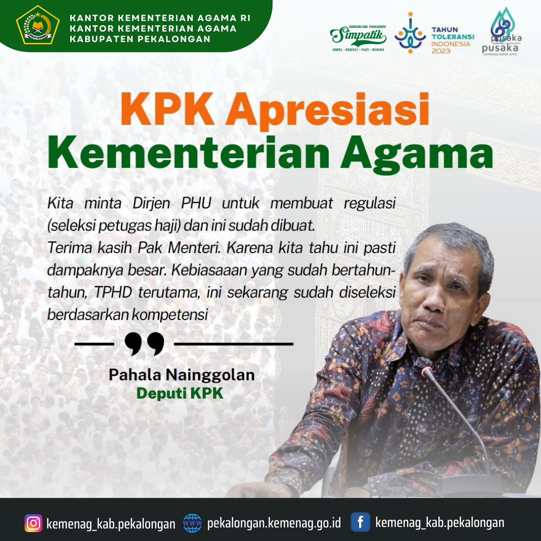 Siapkan Regulasi Petugas dan Aplikasi Barjas Haji, KPK Apresiasi Kemenag
