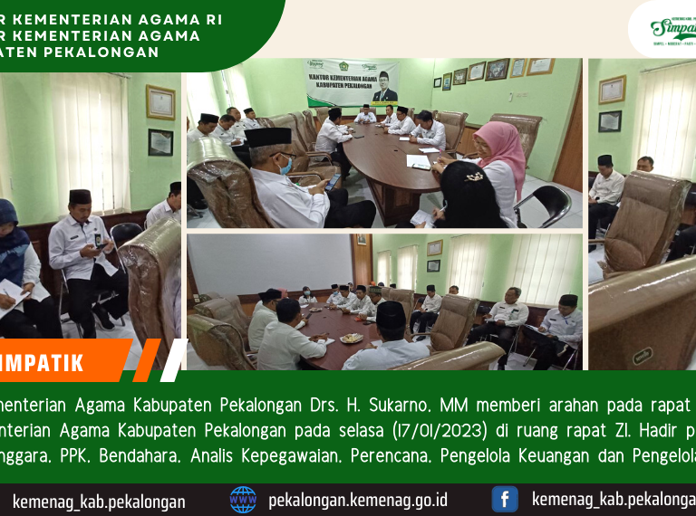 Rapat Koordinasi Rutin Kemenag Kab. Pekalongan