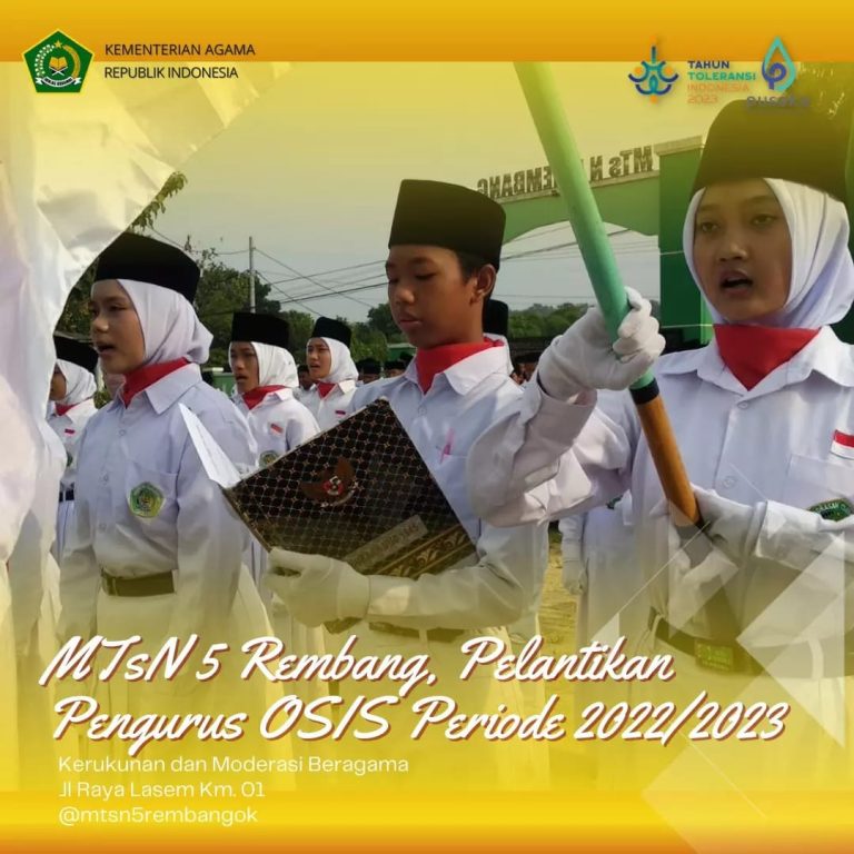 Pengurus OSIS MTsN 5 Rembang Dilantik, Ini Pesan Kepala Madrasah