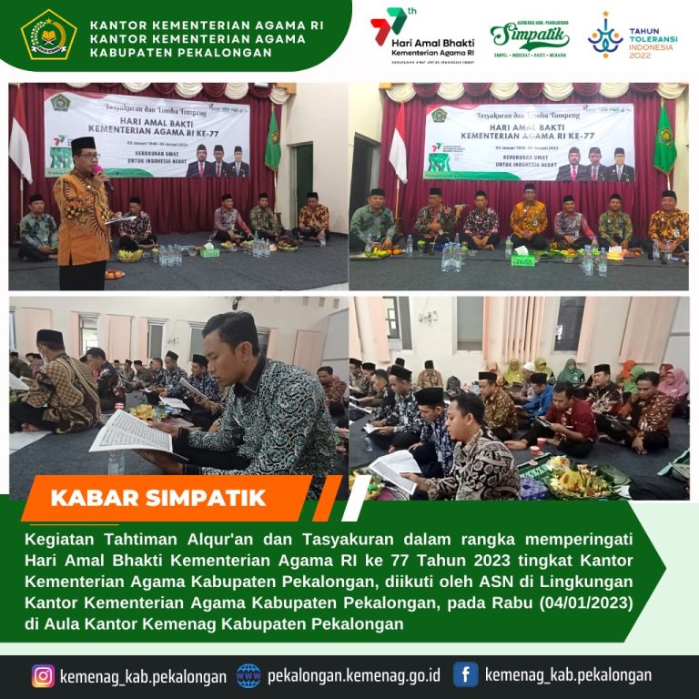Tasyakuran HAB Kemenag 77 Tingkat Kabupaten Pekalongan