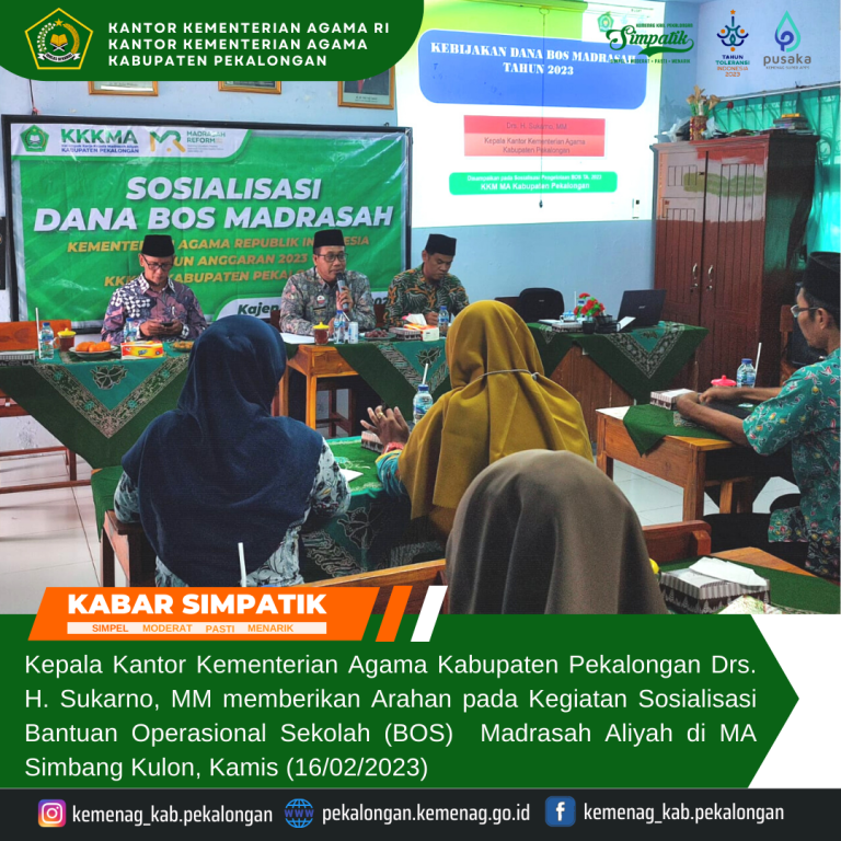 Kepala Kemenag Pekalongan Sosialisasikan Juknis BOS Madrasah