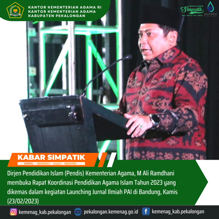 Dirjen Pendis Ingatkan Peran Guru PAI Bentuk Budi Pekerti Siswa