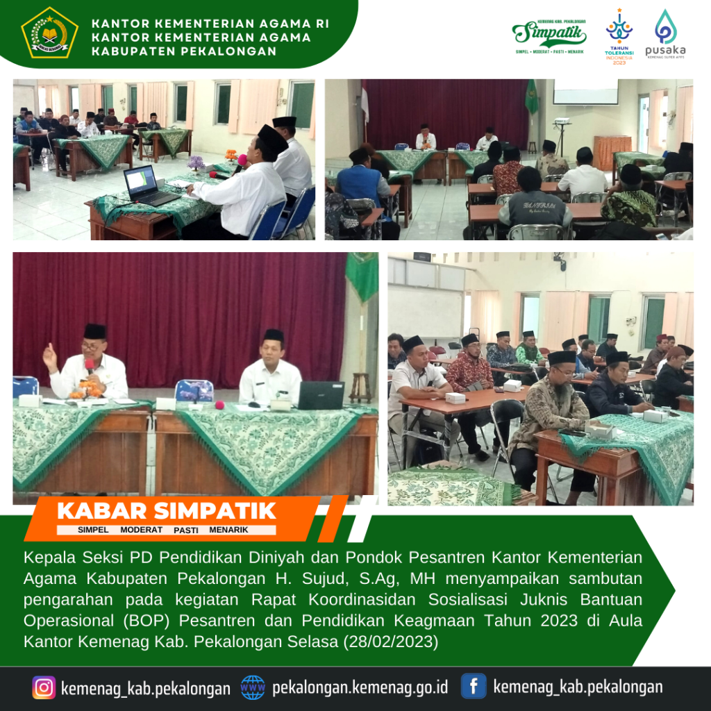 Rapat Koordinasi Dan Sosialisasi Juknis Bop Pesantren Dan Pendidikan Keagamaan Tahun 2023 5716