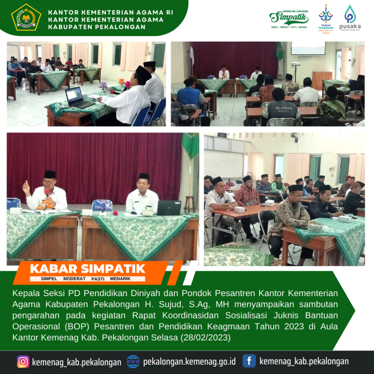 Rapat Koordinasi dan Sosialisasi Juknis BOP Pesantren dan Pendidikan Keagamaan Tahun 2023