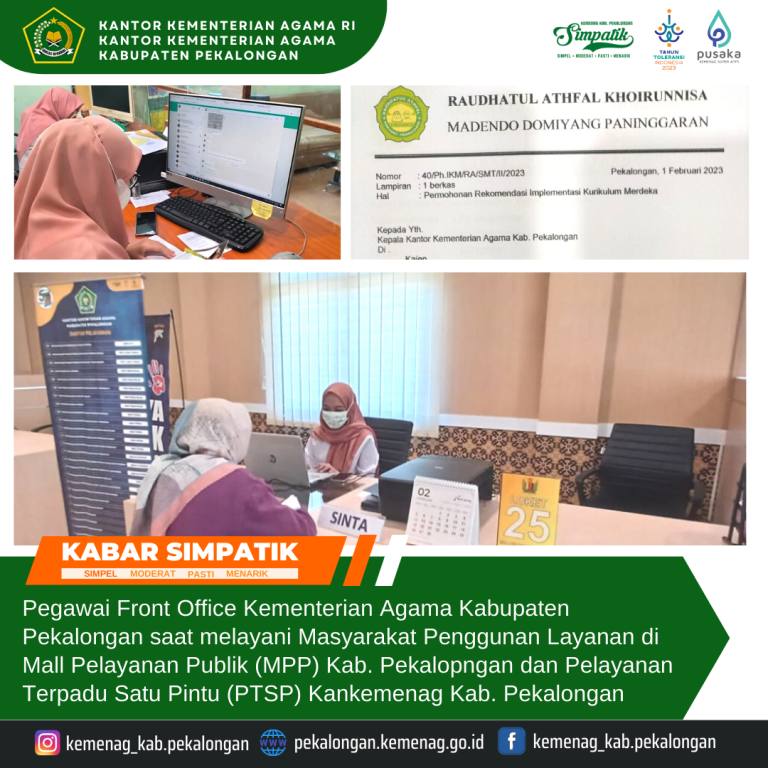RA dan Madrasah se-Kemenag Kab Pekalongan siap mengikuti dan melaksanakan Implementasi Kurikulum Merdeka pada Tahun Pelajaran 2023/2024