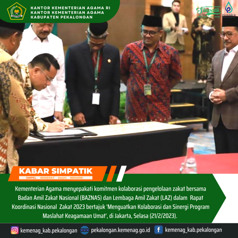 Kemenag, BAZNAS, dan LAZ Sepakati Kolaborasi Pengelolaan Zakat