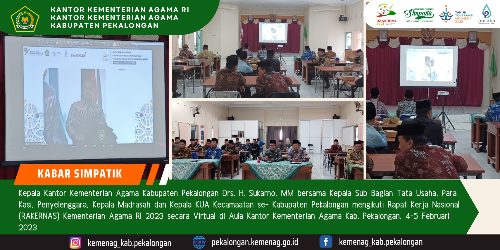 Rakernas Kemenag 2023, Gus Men Minta Jajarannya Ikut Cegah Terjadinya Politisasi Agama