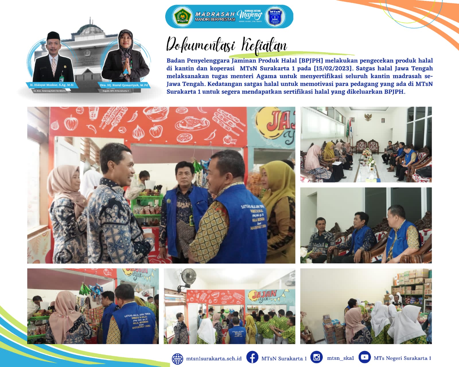 Satgas Halal Tinjau Kantin dan Edukasi Sertifikasi Makanan Halal di MTsN Surakarta 1
