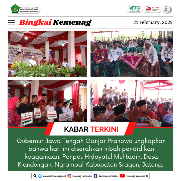 Pengarahan Gubernur Jawa Tengah kepada Penerima Hibah Pendidikan Keagamaan