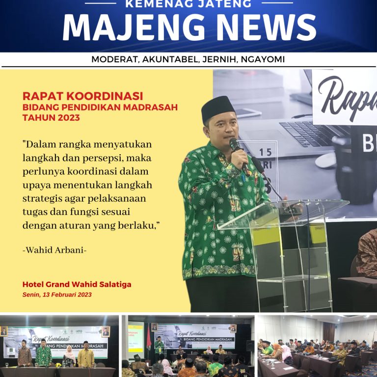 Sambutan Pengarahan Kabag TU, Sekaligus Membuka Kegiatan Rakor Bidang Pendidikan Madrasah, Tahun 2023