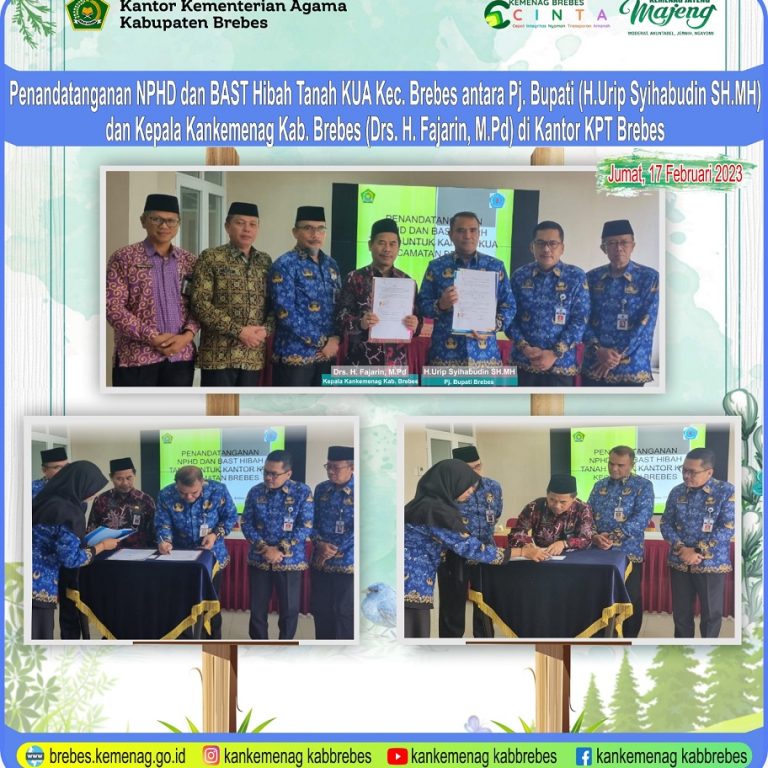 Sah! Pemda Serahkan Hibah Tanah KUA Kecamatan Brebes