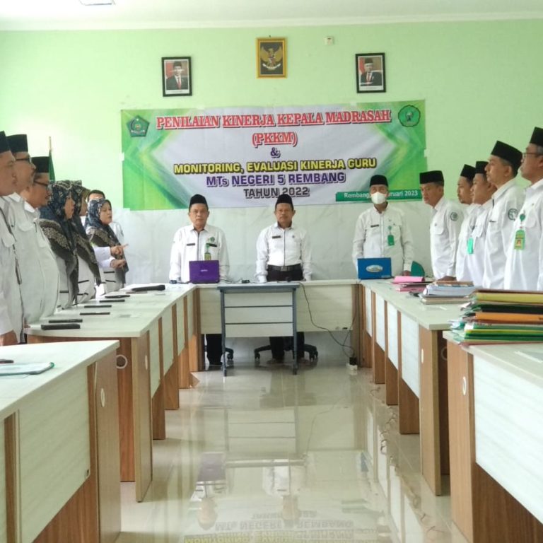 MTsN 5 Rembang Terima Tim Pengawas Madrasah Adakan PKKM