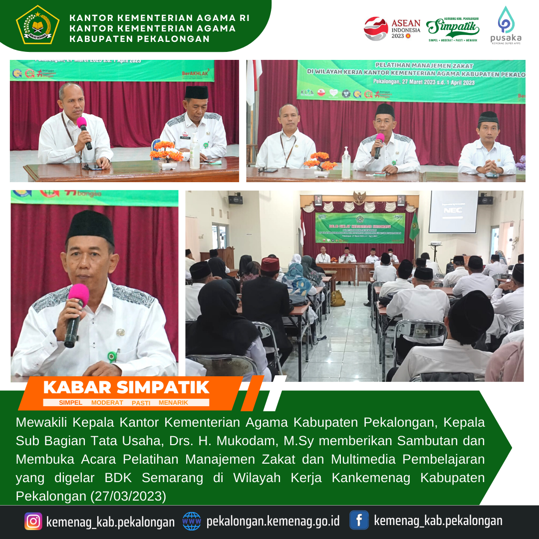 BDK Semarang Gelar Pelatihan Manajemen Zakat di Kabupaten Pekalongan