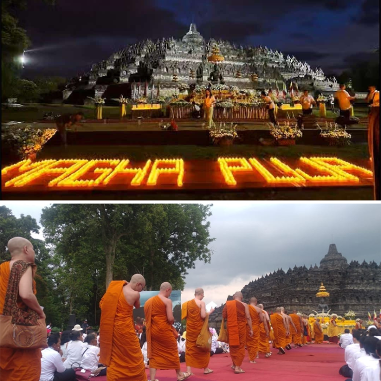 2000 Umat Buddha Rayakan Magha Puja 2566 BE/2023 di Pelataran Candi Agung Borobudur