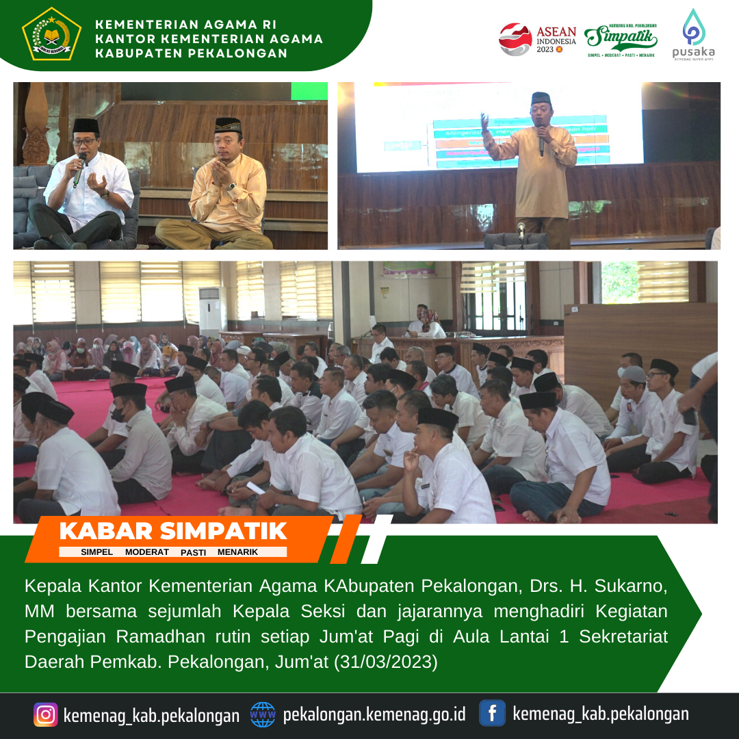 Pengajian Ramadhan ; ASN harus menerapkan Core Value yaitu Ber-AKHLAK