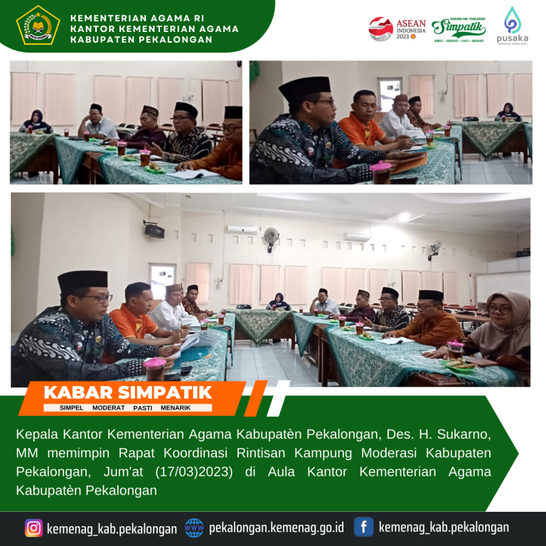 Rintis Kampung Moderasi, Kankemenag Kab. Pekalongan Gelar Rapat Koordinasi