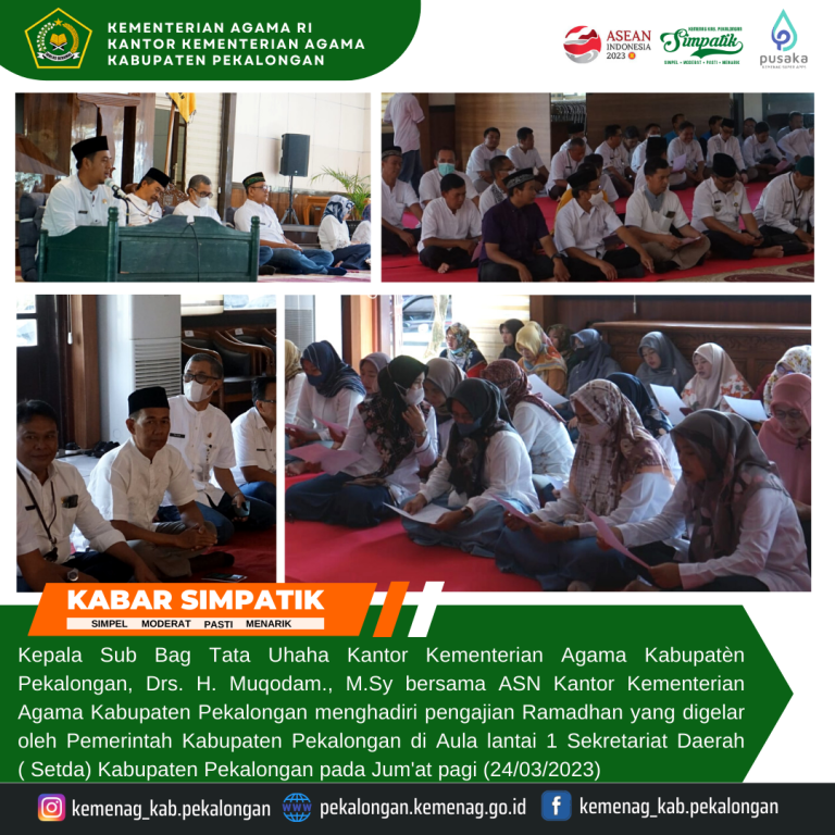 Ratusan ASN Hadiri Pengajian Ramadhan di Setda Pekalongan